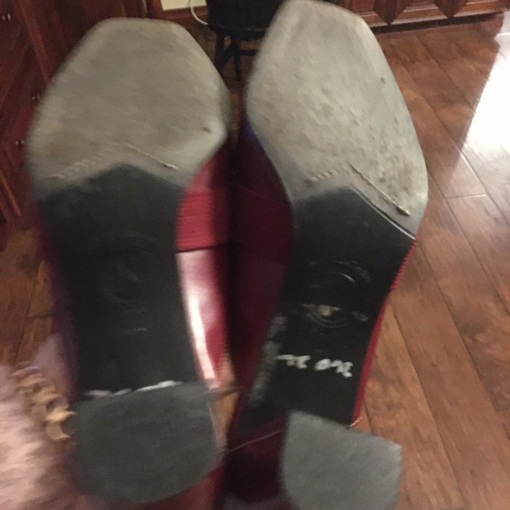 10M DEEP RED NORDSTROM LEATHER SHOES - Picture 9 of 9